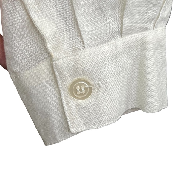 Claudio of Paris Punch Women’s Ivory Linen Blouse Crochet Detail Fr Size 1 - Picture 7 of 16